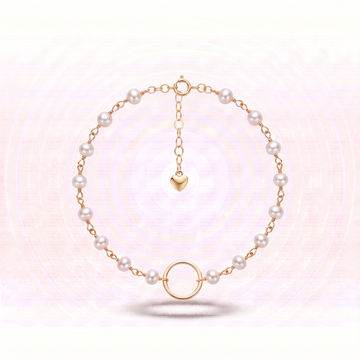 Náramek Cleo s karmou a perlami (gold filled)