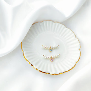 Minimalistické náhrdelníky z perel a zirkonů (gold filled)